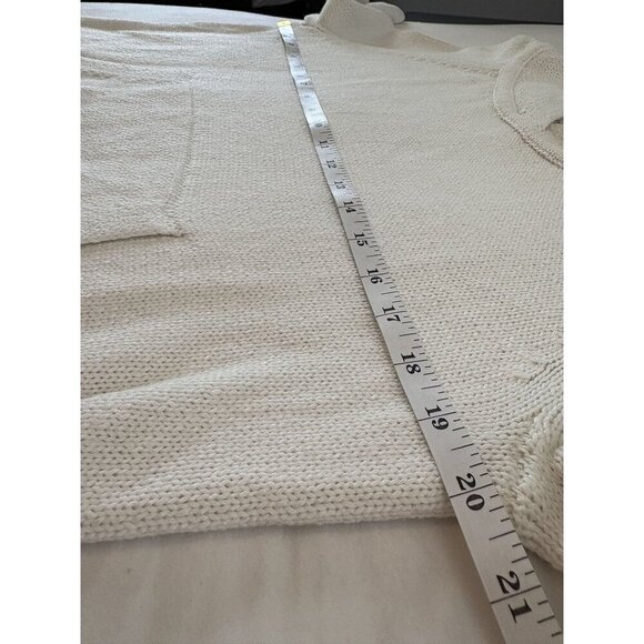 White + Warren Women's Knit Hooded Bell Sleeve Sweater S Off White Boho Coastal - Picture 6 of 7